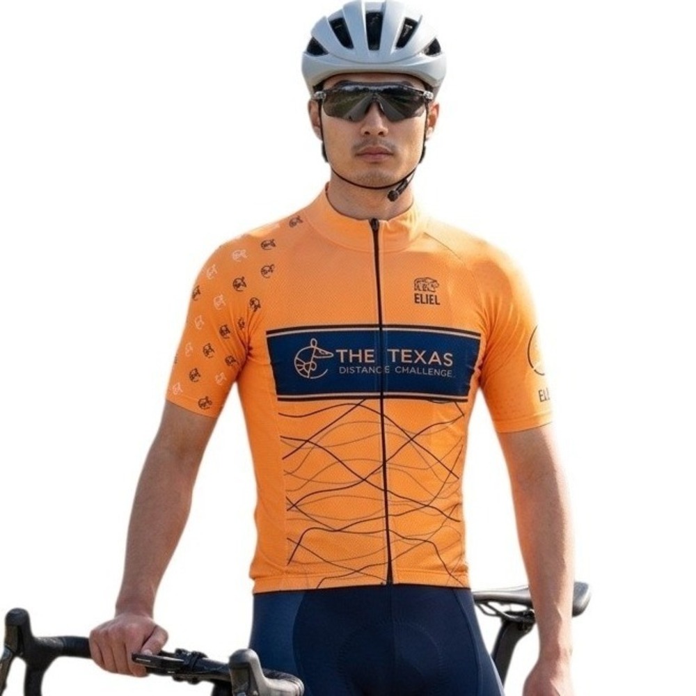 ELIEL Cycling Zipper Jersey TDC Texas Men's size Large‎ Sporty Active Finisher